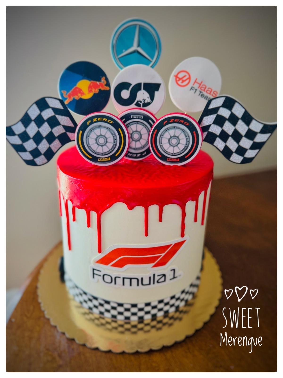 Red racing themed birthday cake