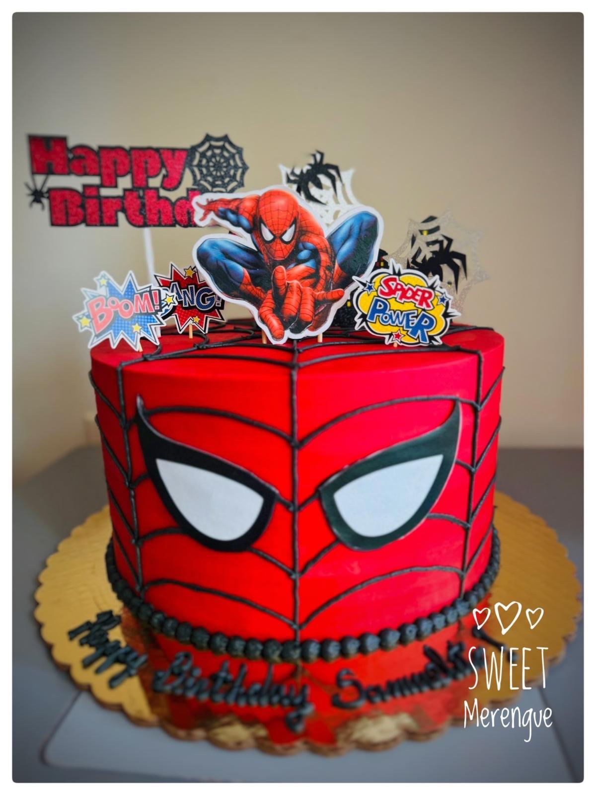 Red Spider-Man birthday cake